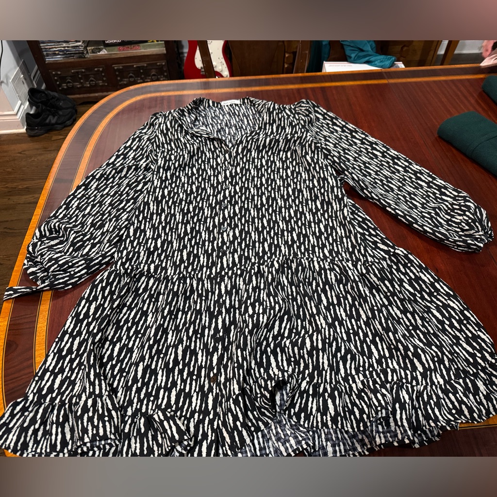 Grace Karin Black And White Long Sleeve Dress